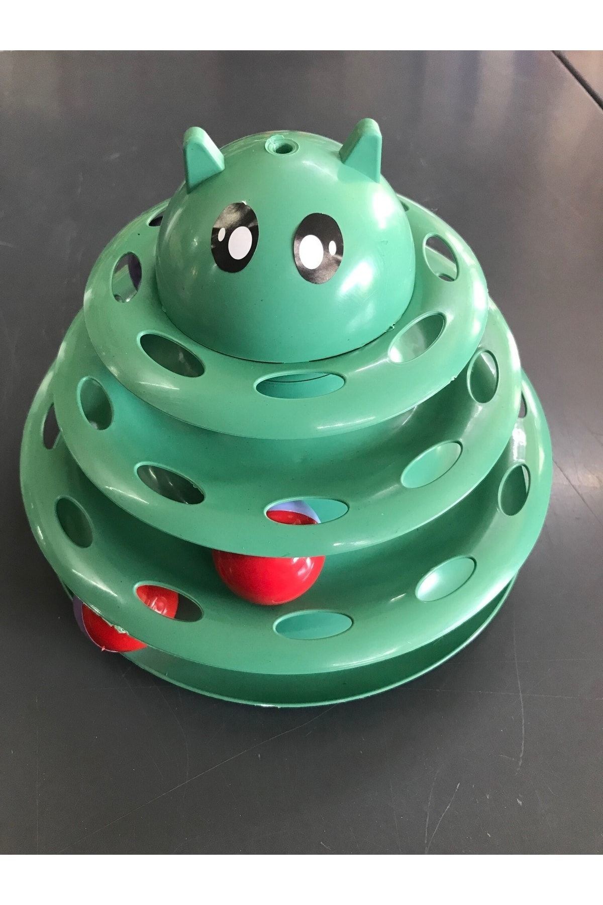 Ekvet Kedi Oyuncak Üç Katlı - Yeşil 10 Adet