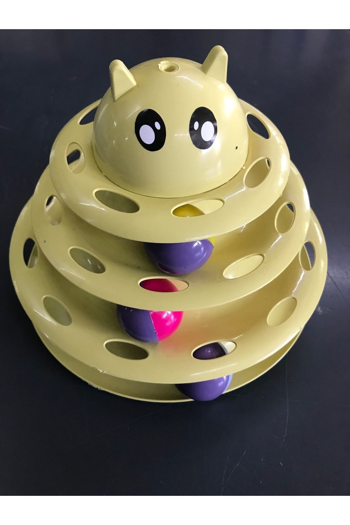 Ekvet Kedi Oyuncak Üç Katlı - Sarı 10 Adet