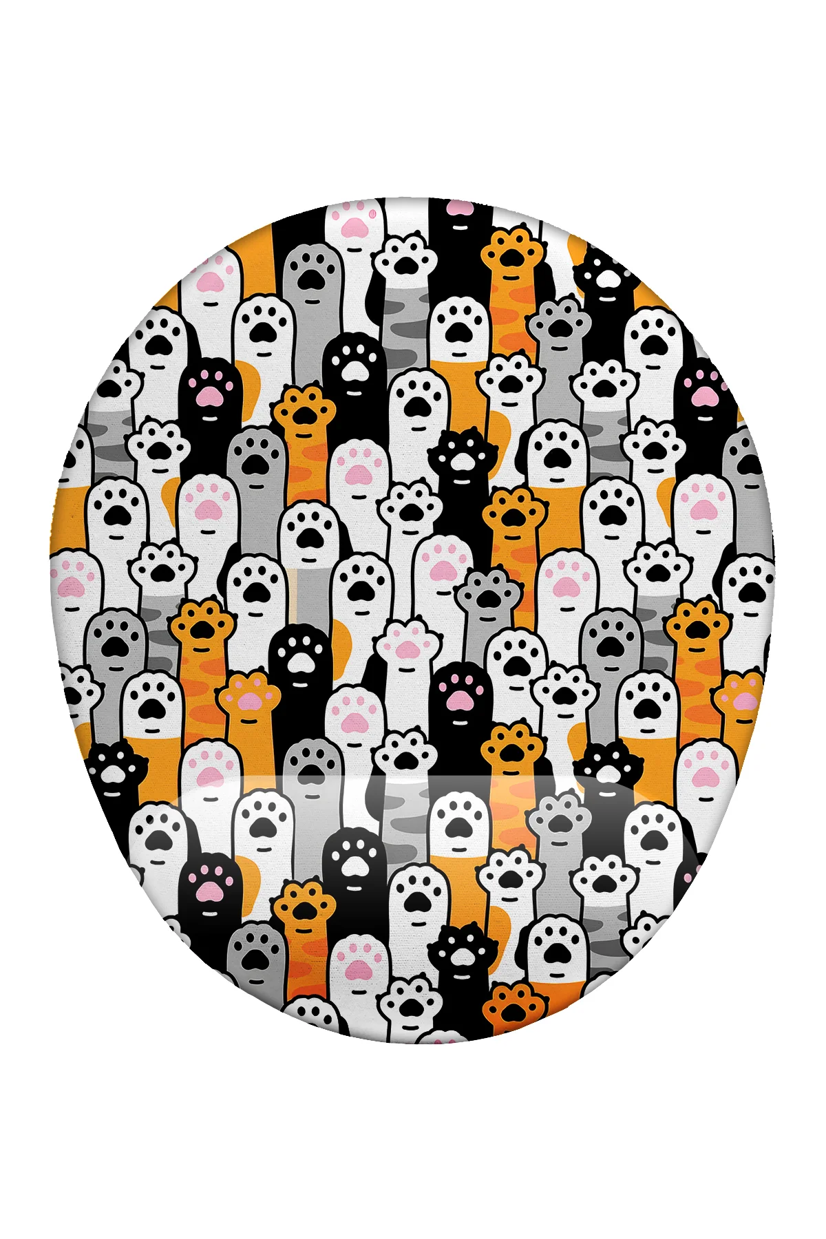 Kedi Patileri Desenli Bilek Destekli Mouse Pad Ergonomik Kaymaz T