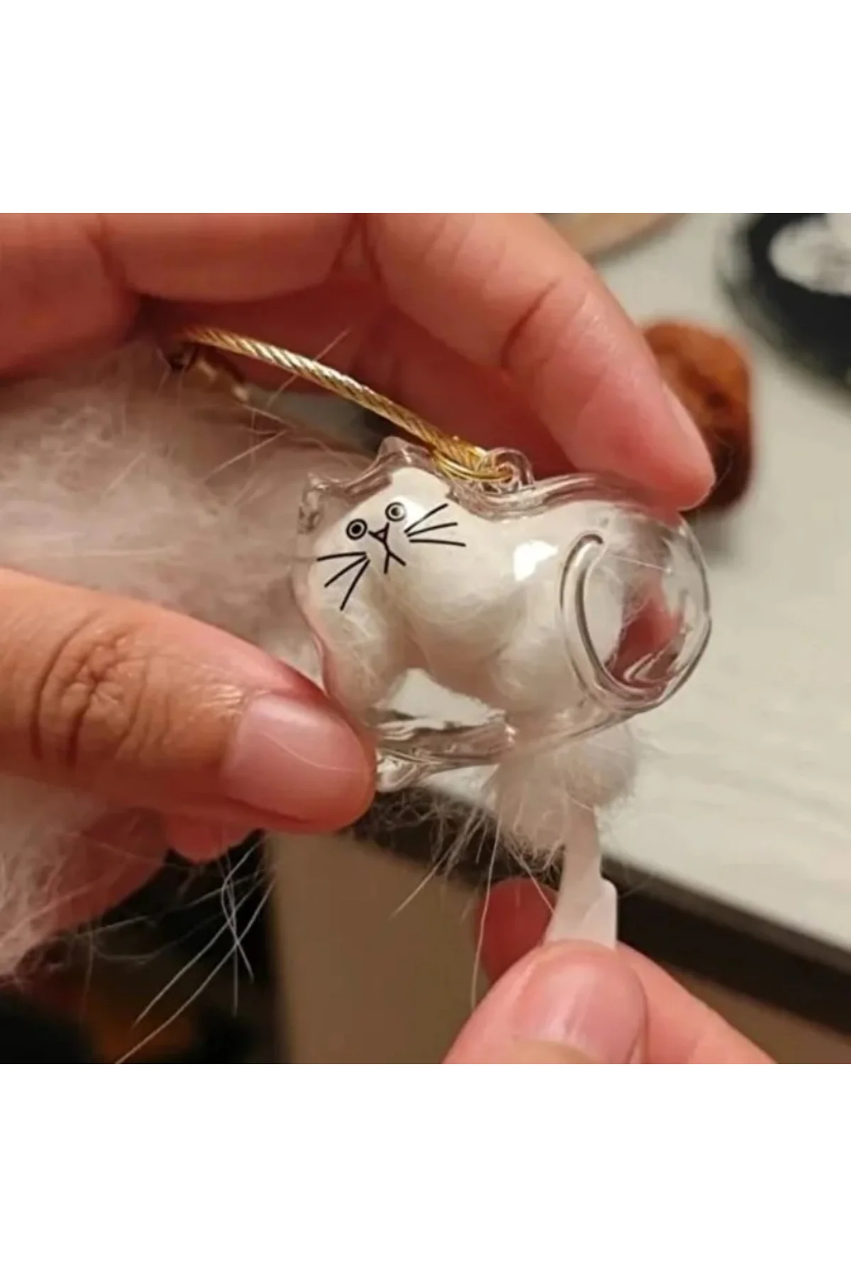 Kedi Şeffaf Anı Anahtarlığı - Kedi Figürlü - Karışık Model - Görsel 3