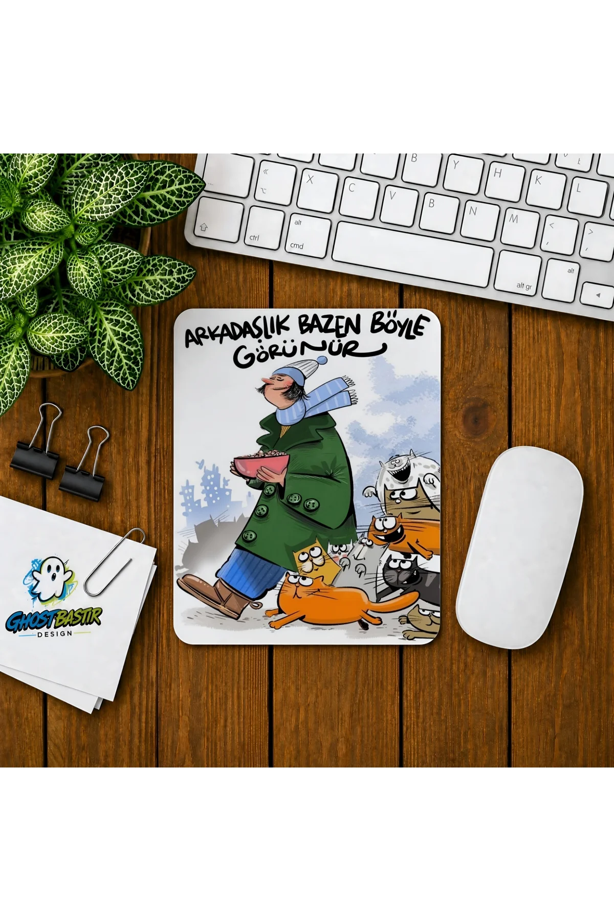 Kedi Sevgisi Baskılı Oyuncu Mousepad 0127