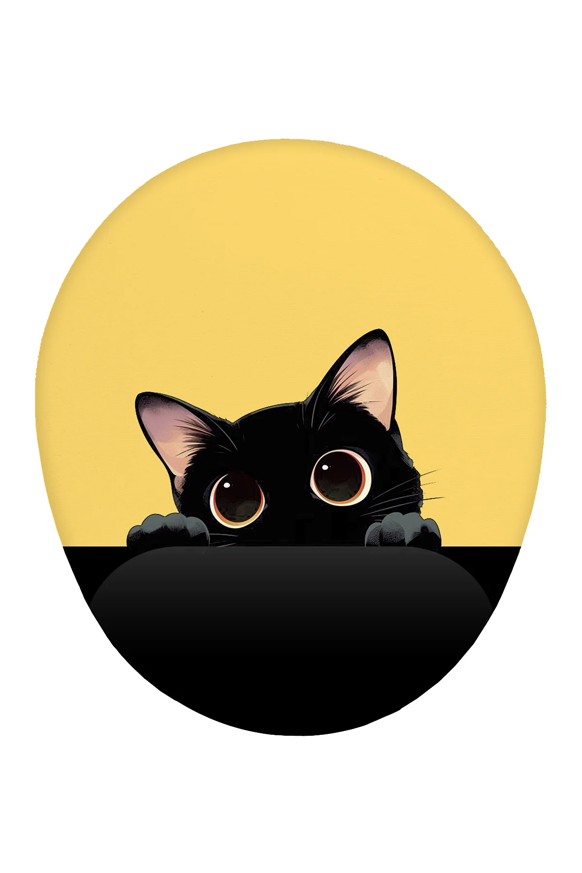 Kedi Tasarım Pembe Bilek Destekli Mouse Pad Ergonomik Kaymaz Taba