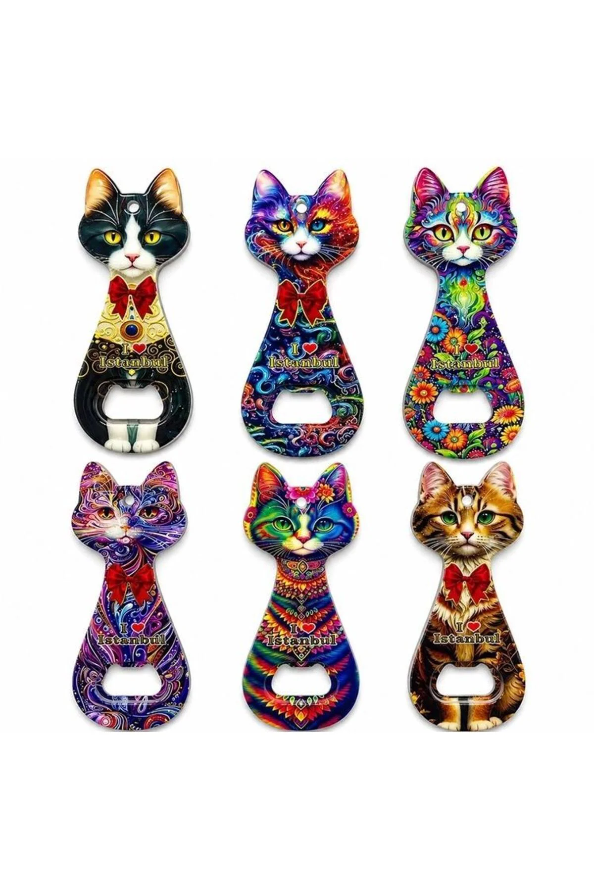 Kedi Tasarımı İstanbul Temalı Buzdolapı Süsü Magnet Alk5408