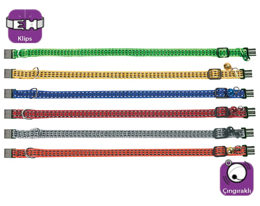 Kedi Tasma Çing. 25-35Cm Karişik Renkli Kedi Tasma Çing. 25-35Cm Karişik Renkli