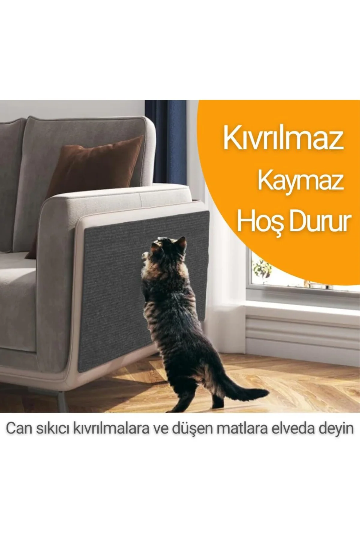 Kedi Tırmalama Halısı Yapışkanlı Her Yüzeye Uygulanabilir Kesileb