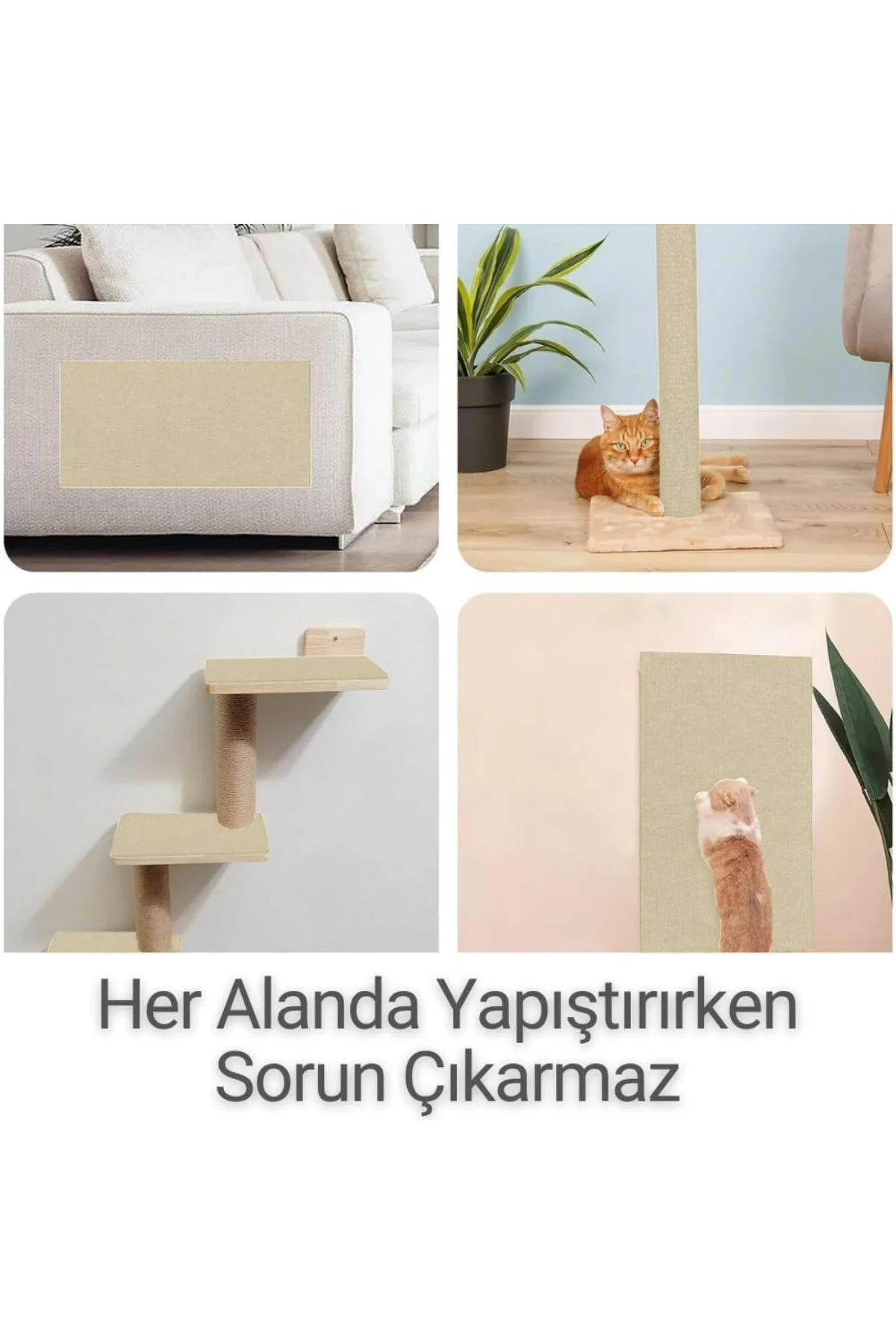 Kedi Tırmalama Halısı Yapışkanlı Her Yüzeye Uygulanabilir Kesileb