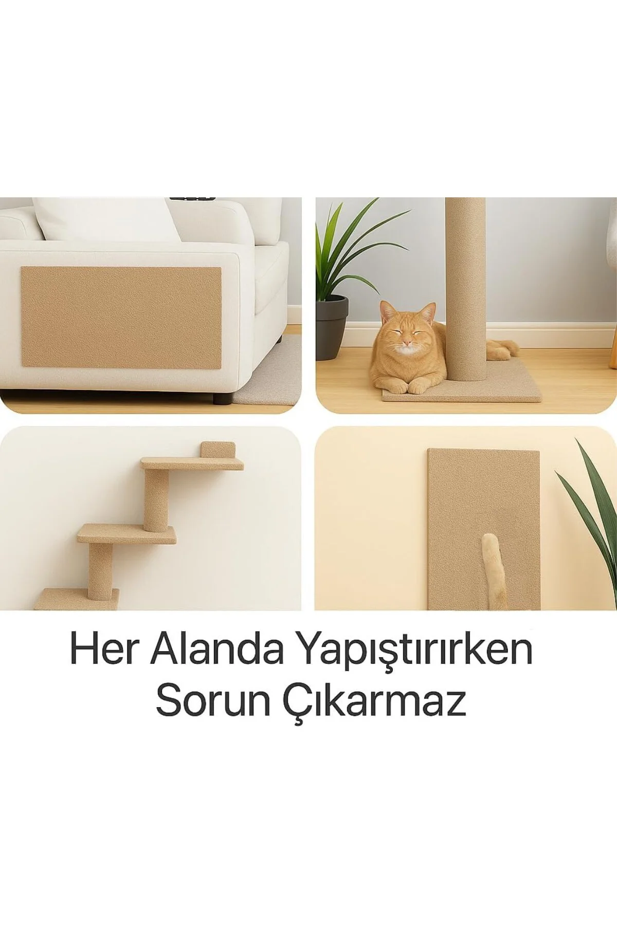 Kedi Tırmalama Halısı Yapışkanlı Her Yüzeye Uygulanabilir Kesileb