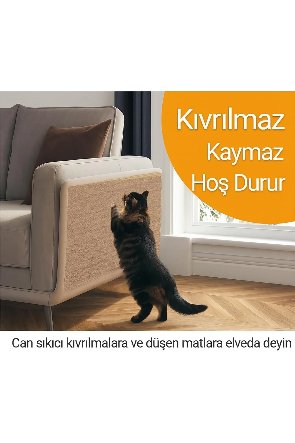 Kedi Tırmalama Halısı Yapışkanlı Her Yüzeye Uygulanabilir Kesileb