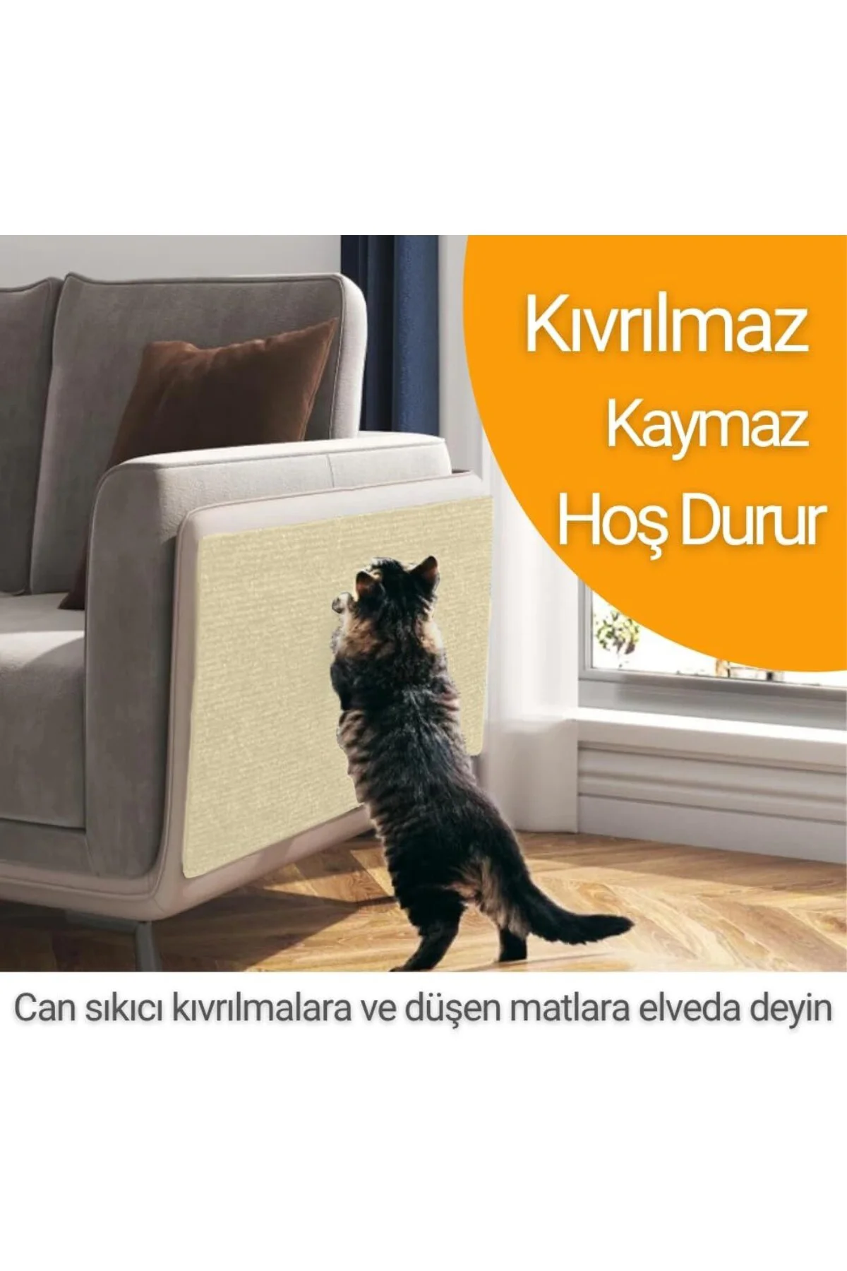 Kedi Tırmalama Halısı Yapışkanlı Her Yüzeye Uygulanabilir Kesileb