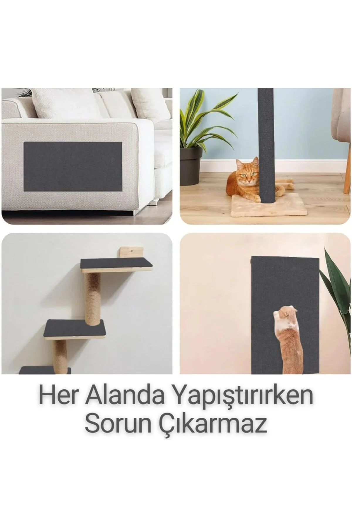 Kedi Tırmalama Halısı Yapışkanlı Her Yüzeye Uygulanabilir Kesileb