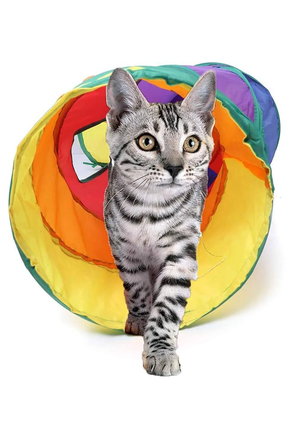Kedi Tünel Oyuncakları Gökkuşağı Yırtılmaz Kedi Tüneli Köpek Oyun