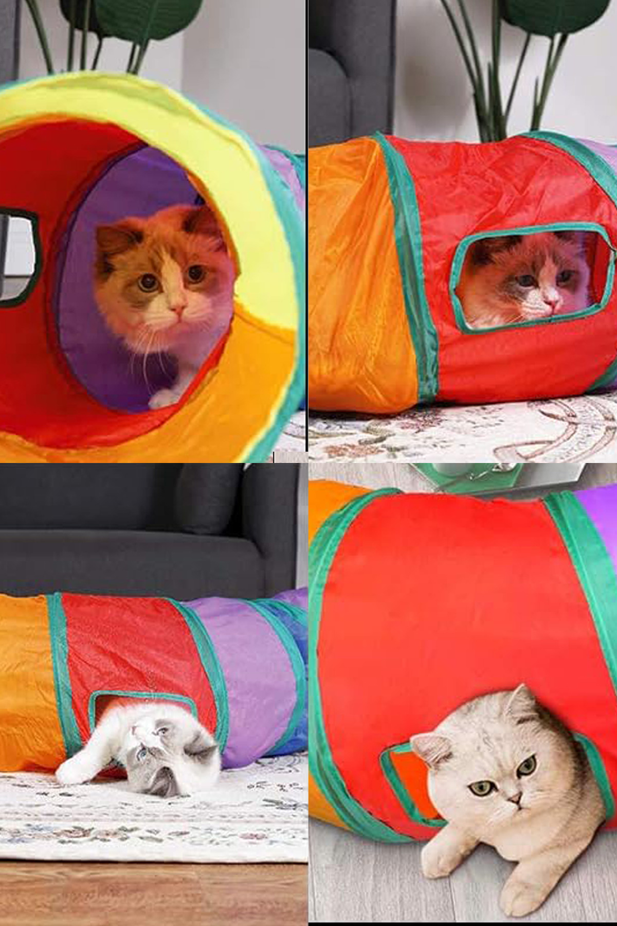 New Market Kedi Tünel Oyuncaklari Gökkuşaği Yirtilmaz Kedi Tüneli Köpek Oyun