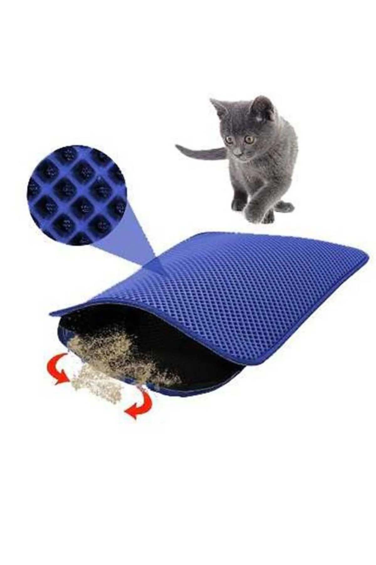 Kedi Tuvalet Önü Kum Toplayıcı Temizleyici Elekli Gri Paspas Kedi Tuvalet Önü Kum Toplayıcı Temizleyici Elekli Gri Paspas