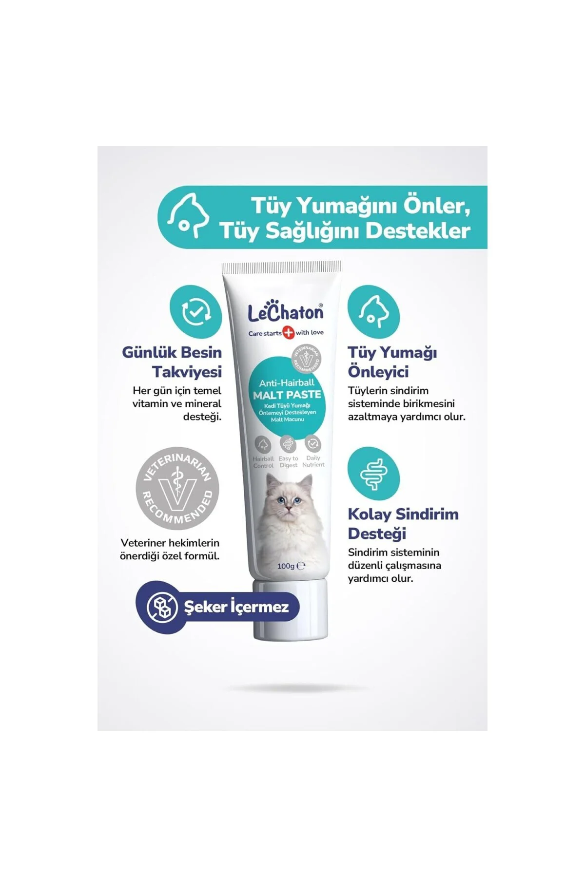Kedi Tüy Döküm Dökülmesi Önleyici Engelleyici Tüy Sağlığı Destekl