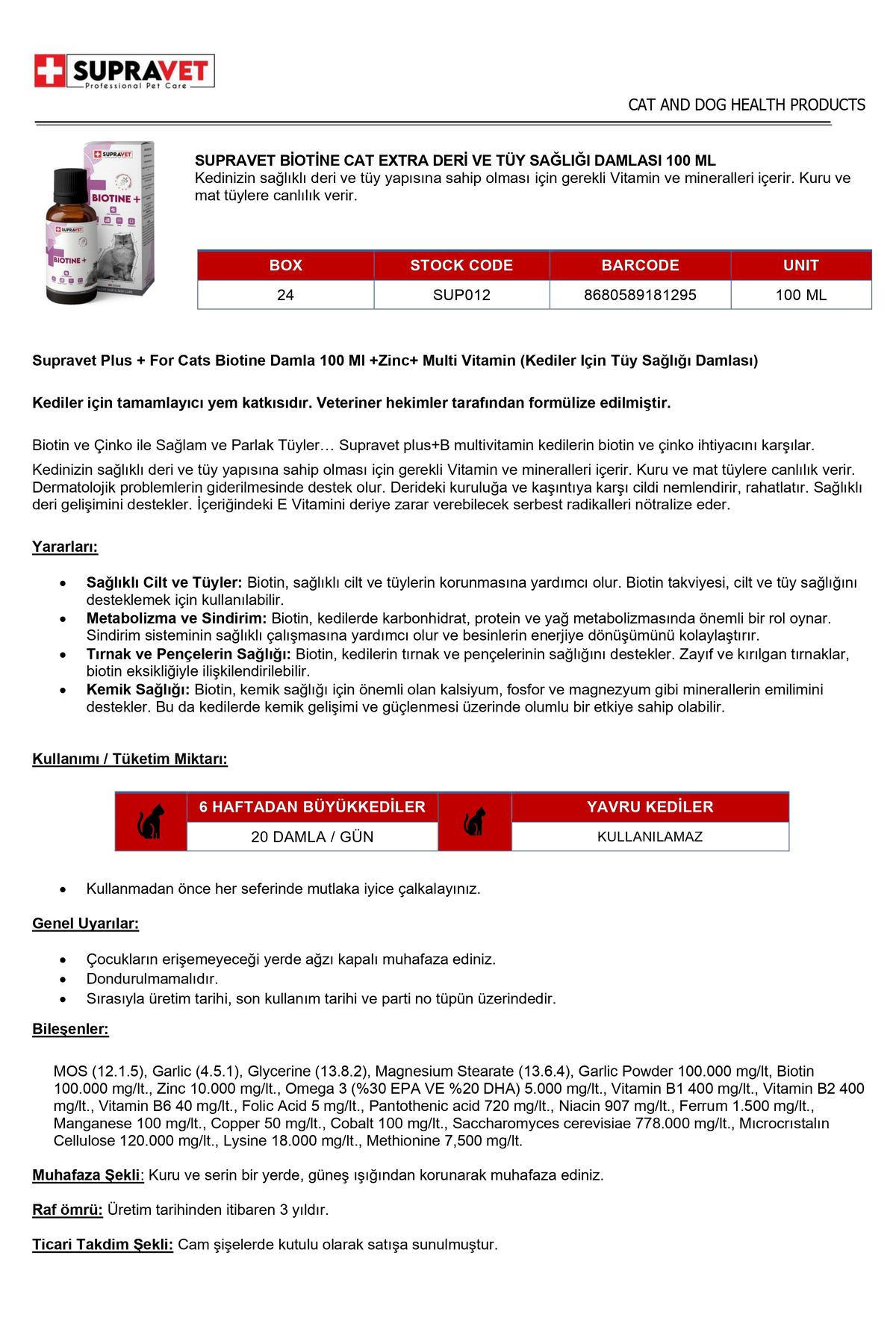 Kedi Tüy Döküm Önleyici Malt Macunu 100 Gr Biotine Tüy Dökülmesi 