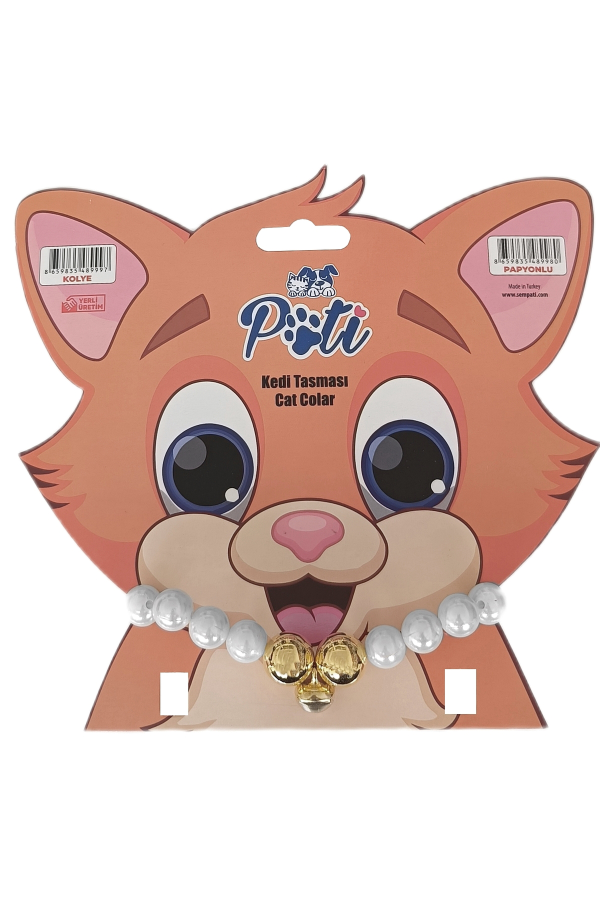 Kapsulavm Kedi Ve Köpek Lüx İncili Kolye 24-28 Cm Medium Beyaz