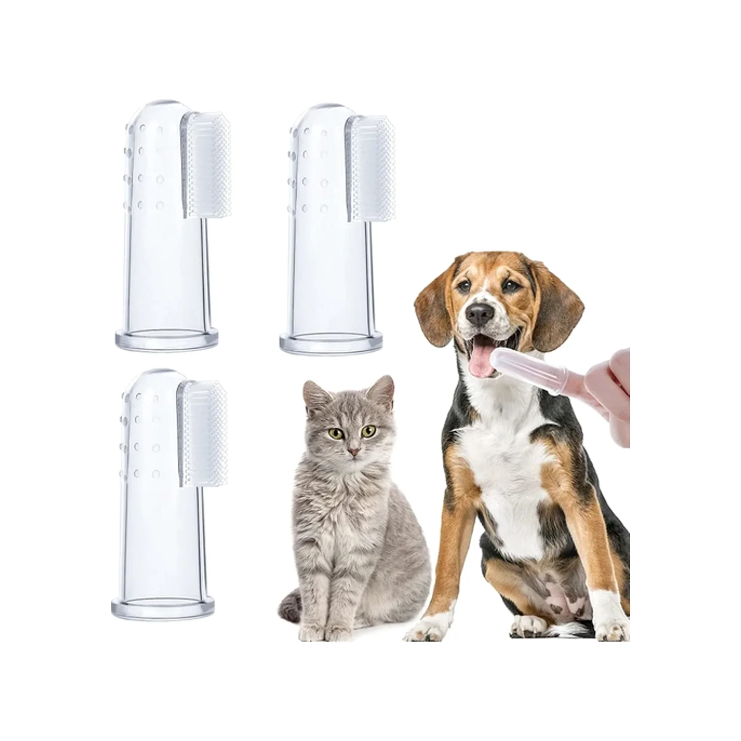 Kedi ve Köpek Parmak Diş Fırçası 5.5 cm Pembe Kedi ve Köpek Parmak Diş Fırçası 5.5 cm Pembe