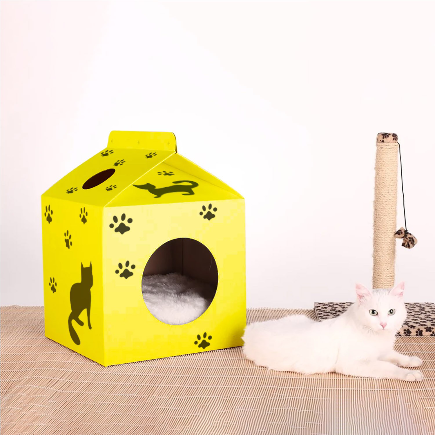 Artikel Kedi Ve Pati İzleri Stencil Boyama Şablonu 30X30 Cm, Duvar Stenci