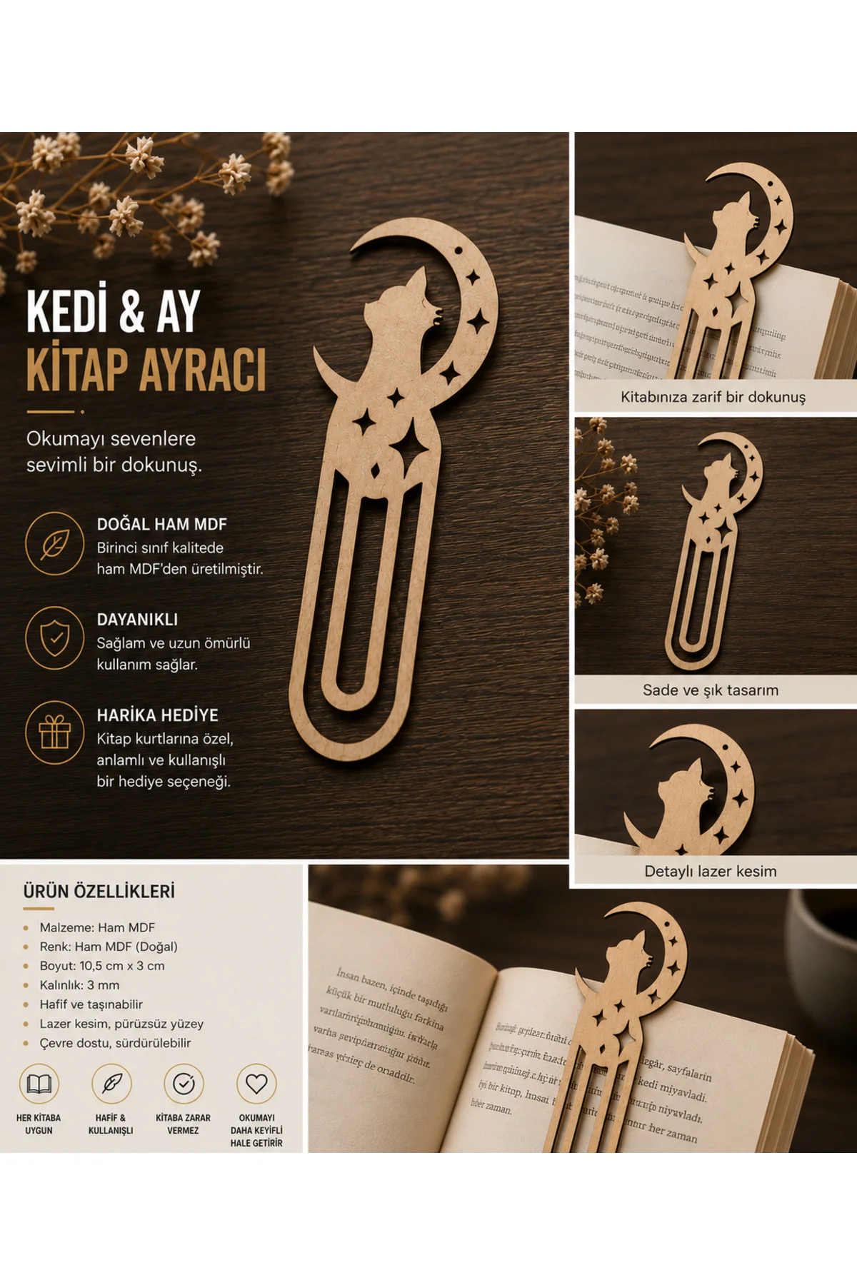 Kedi&Ay Kitap Ayracı