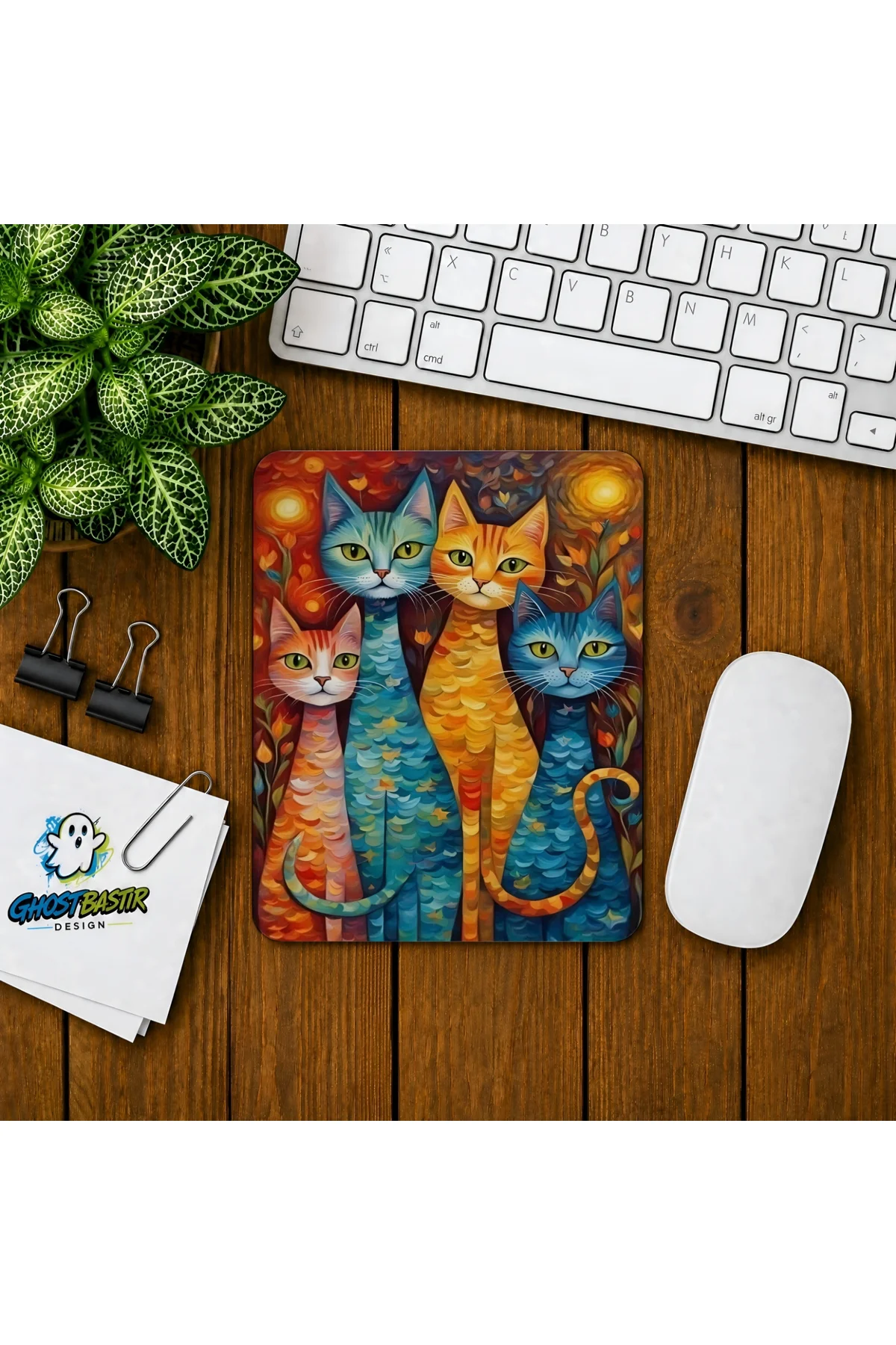 Kediler Baskılı Oyuncu Mousepad 0121