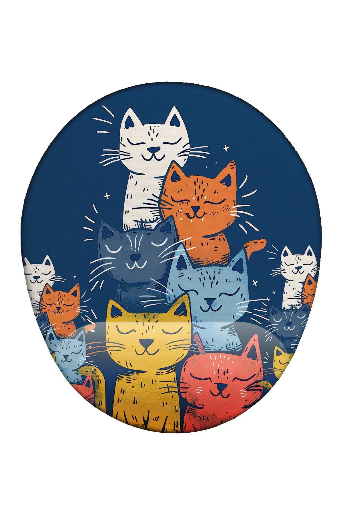 Kediler Desenli Bilek Destekli Mouse Pad Ergonomik Kaymaz Taban M