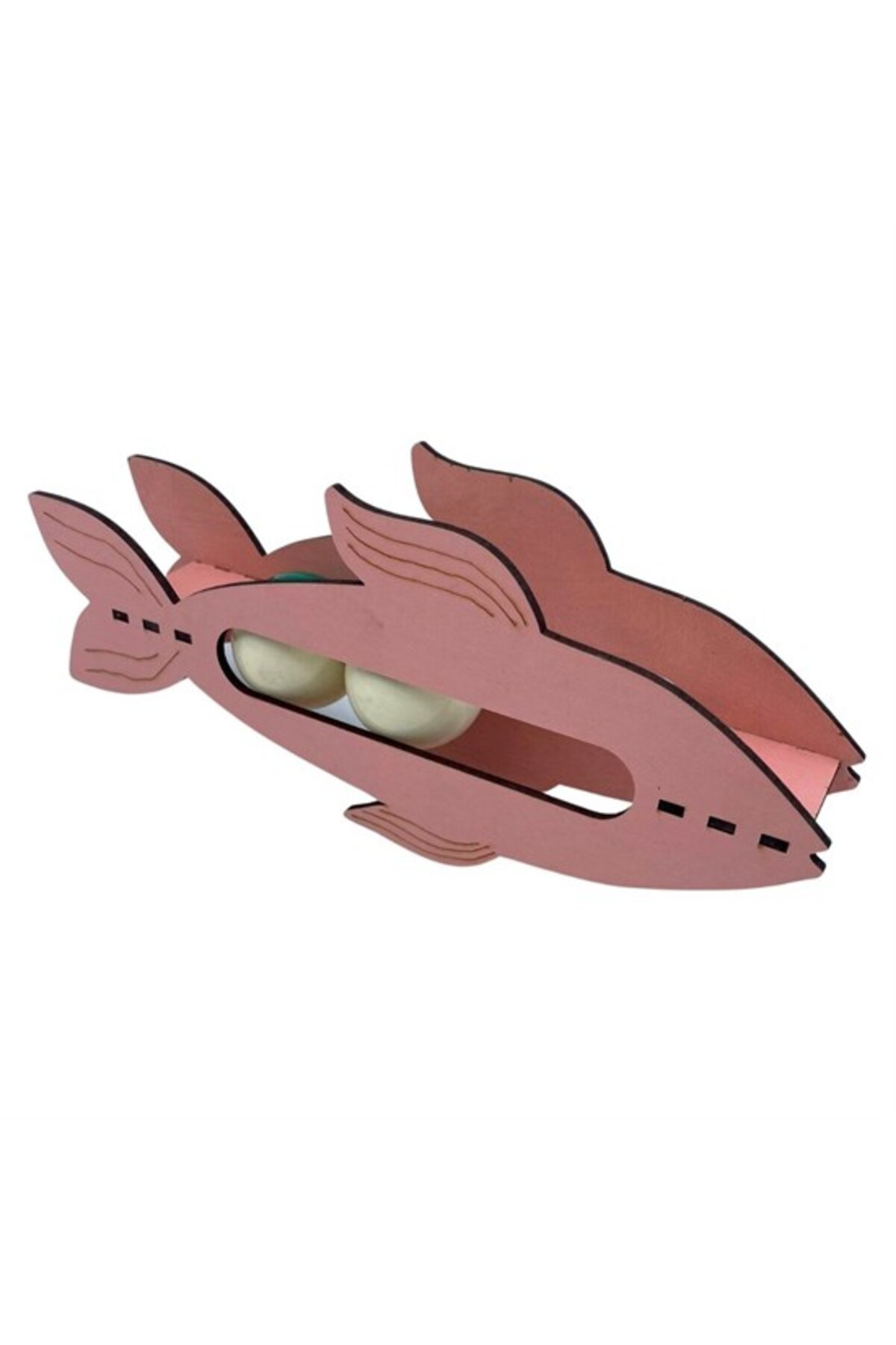 Ok Aksesuar Kediler İçin Ahşap 2 Toplu Eğimli Sevimli Balik Şeklinde Eğitim A