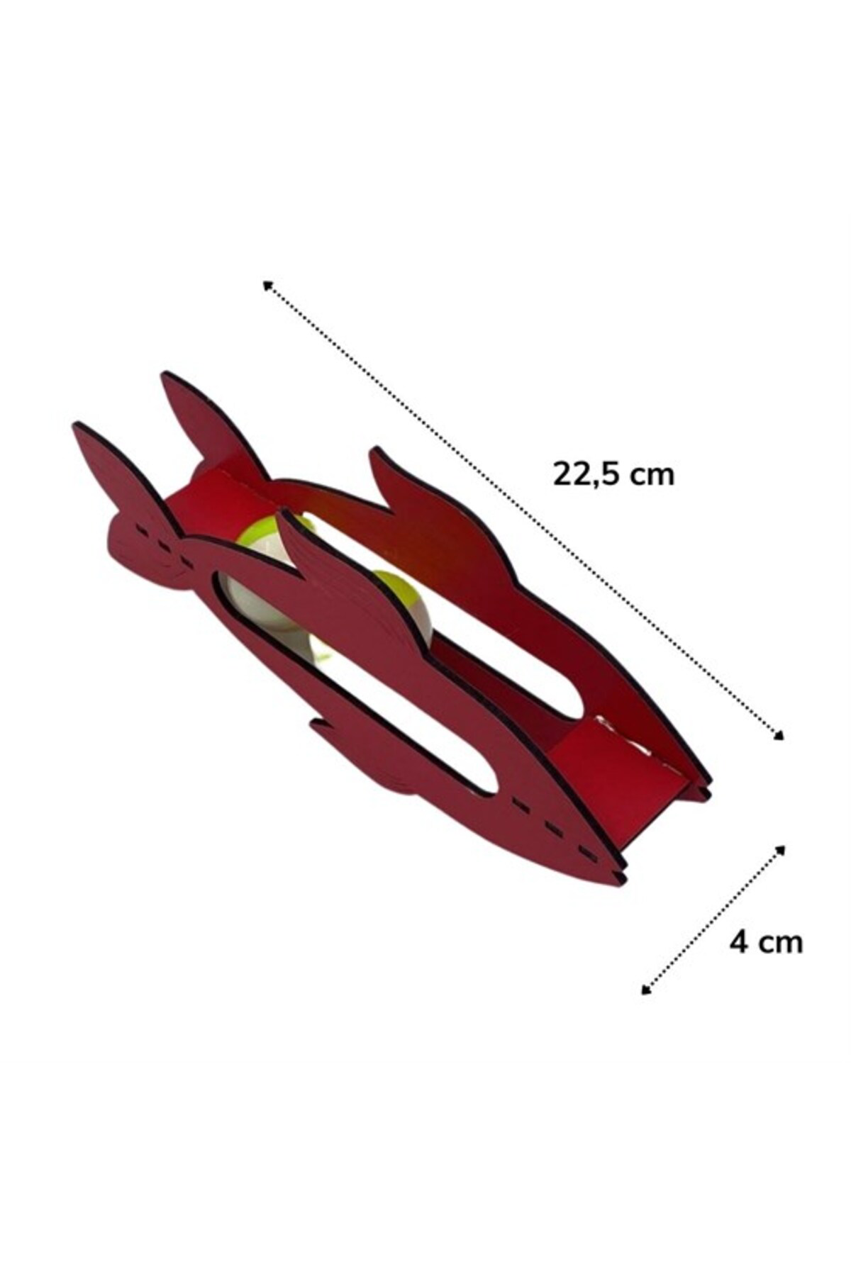 Ok Aksesuar Kediler İçin Ahşap 2 Toplu Eğimli Sevimli Balik Şeklinde Eğitim A