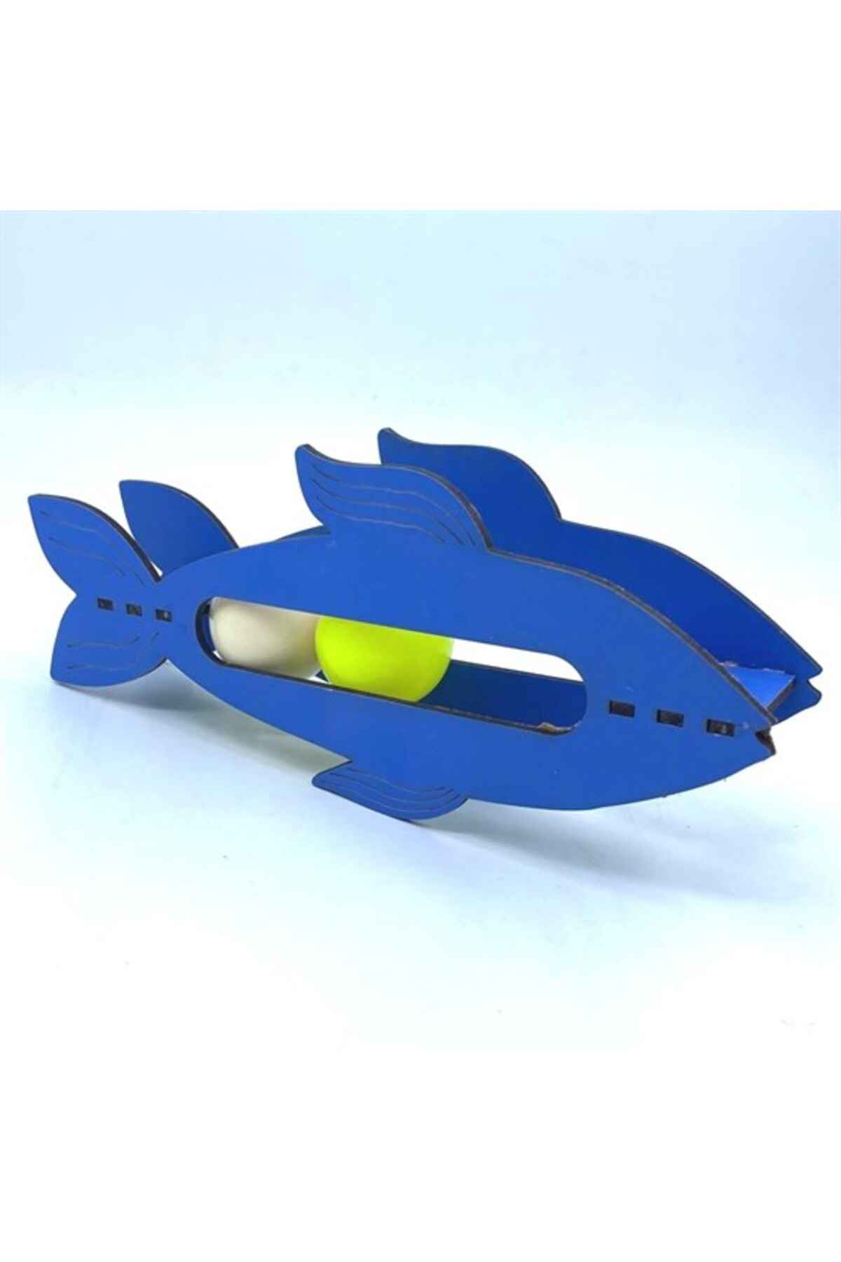 Ok Aksesuar Kediler İçin Ahşap 2 Toplu Eğimli Sevimli Balik Şeklinde Eğitim A