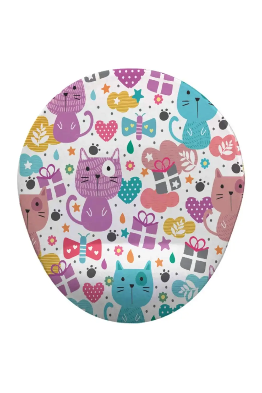 Kediler Oval Bilek Destekli Mouse Pad
