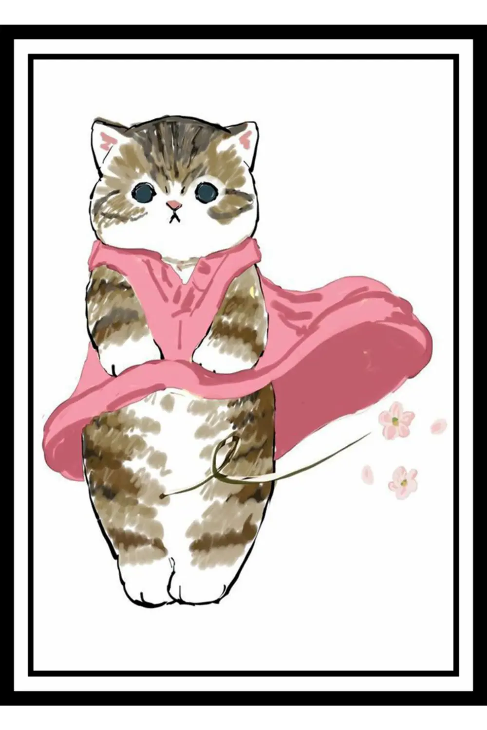 Kedili Ahşap Duvar Posterleri - 10 Parça Haylaz Kedi Set Poster