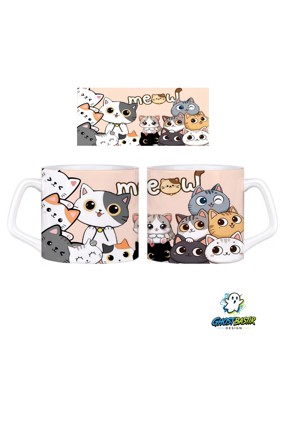 Kedili Meow Kupa Bardak | Tek Adet 1013