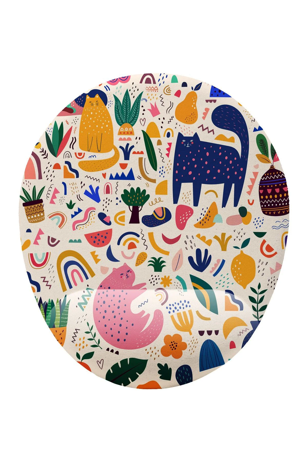 Kedili Tasarım Bilek Destekli Mouse Pad Ergonomik Kaymaz Taban Mo