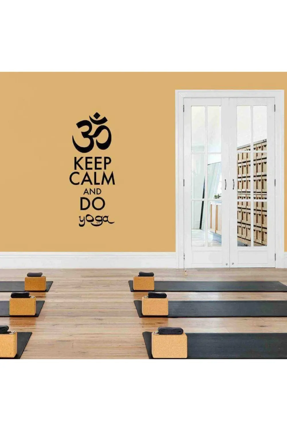 Keep Calm And Do Yoga Yazılı Dekoratif Duvar Sticker, Çıkartma, E