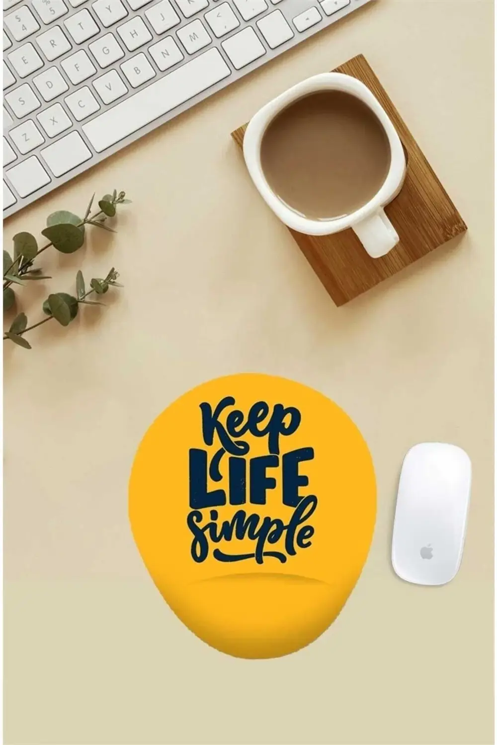 Keep Life Simple Yazılı Bilek Destekli Mouse Pad