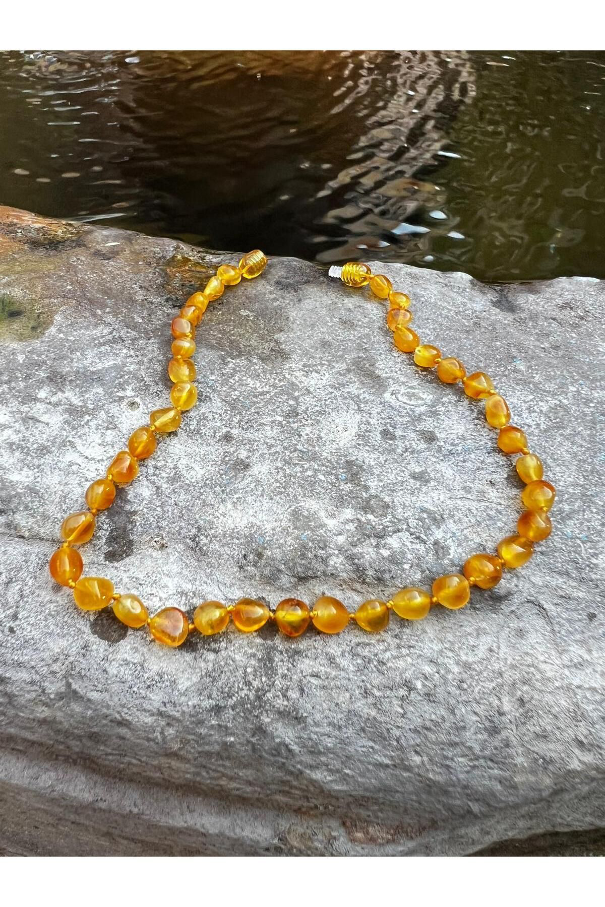 Kehribar Bebek Diş Kolyesi