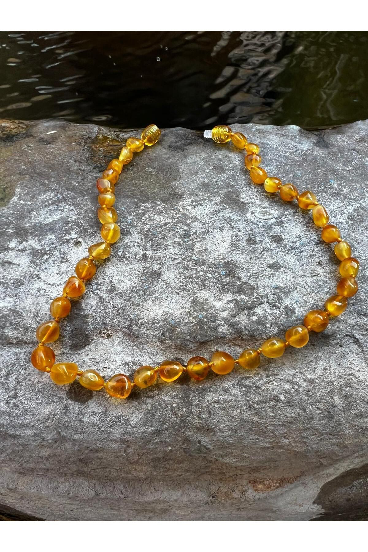 Kehribar Bebek Diş Kolyesi