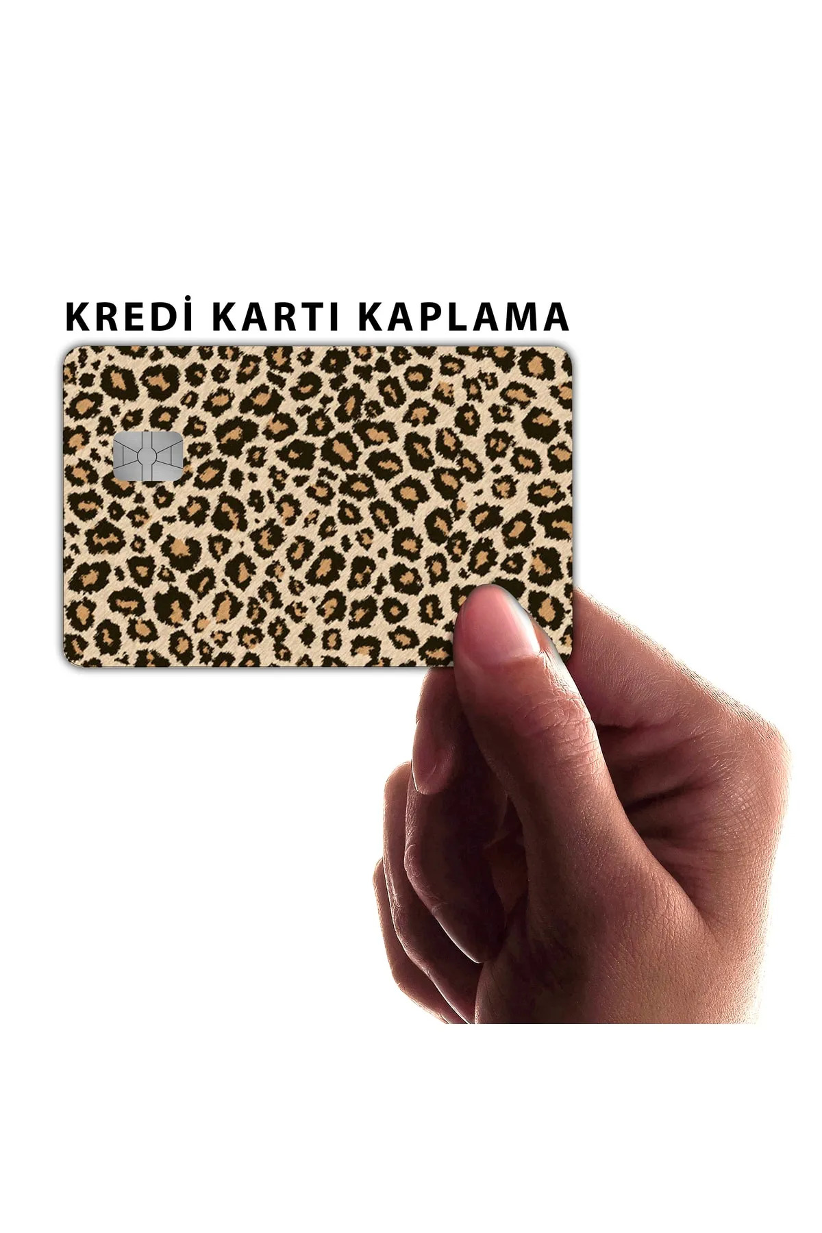 Kehverengi Leopar Tasarımlı Kredi Kartı Kaplama