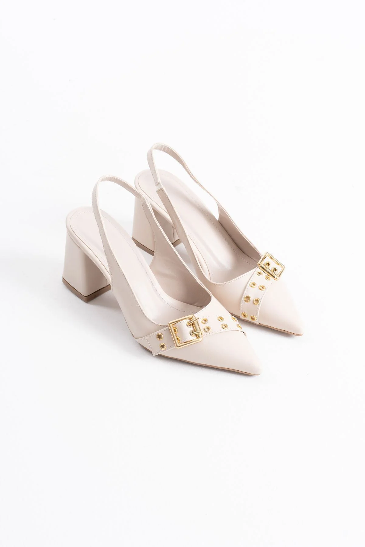 Keira Bej Cilt Kadın Topuklu Ayakkabı