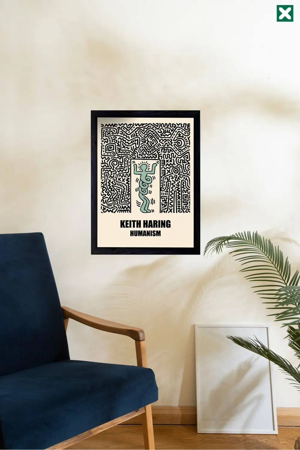 Keith Haring Dekorize 3'lü Set, Çerçeve Görünümlü Modern Mdf Tabl
