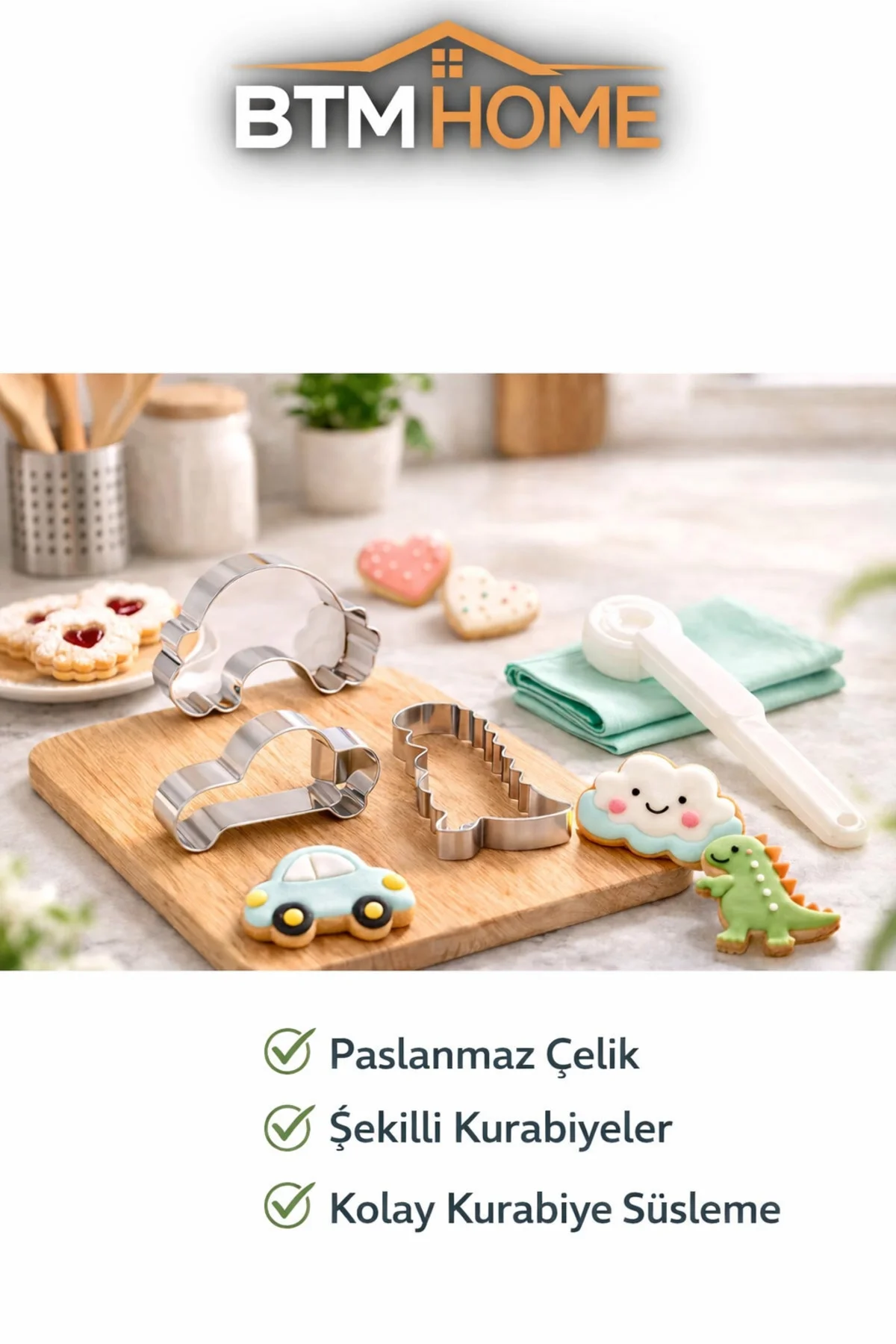 Kek Kalıbı ve Kurabiye Kalıp Seti Figürlü Çok Amaçlı Pasta Kurabi