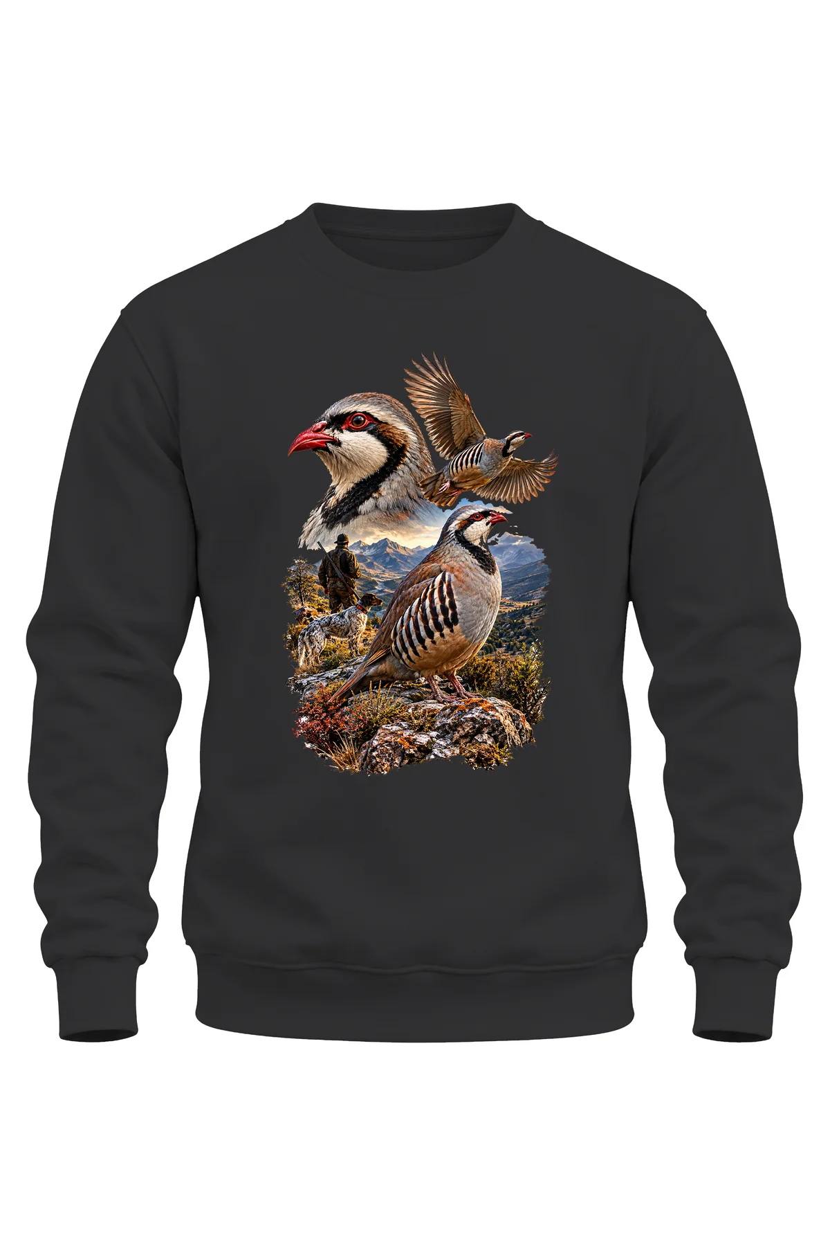 Keklik Avı Temalı Avcı ve Av Köpeği Baskılı Sweatshirt – Hunting Outdoor Tasarım