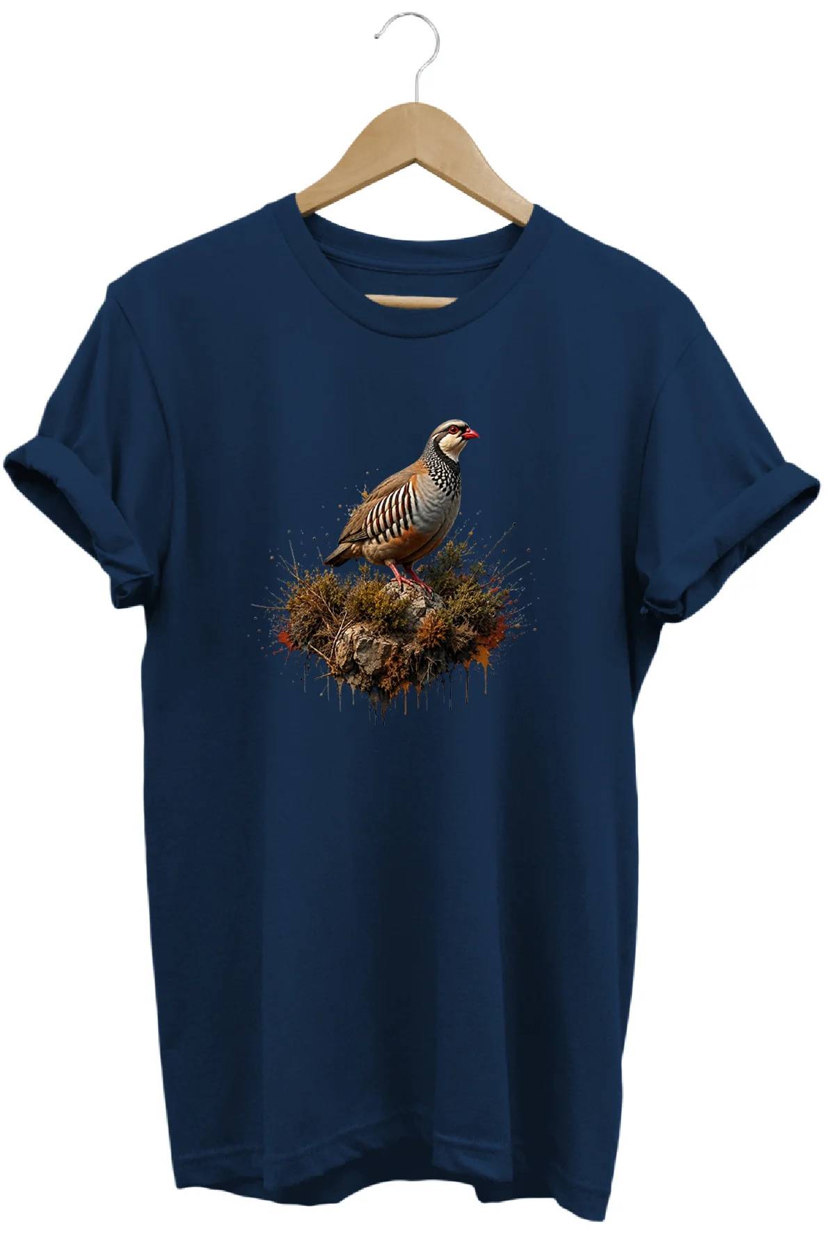 Keklik Kuşu Baskılı Arazi ve Doğa Tişörtü Outdoor Giyim