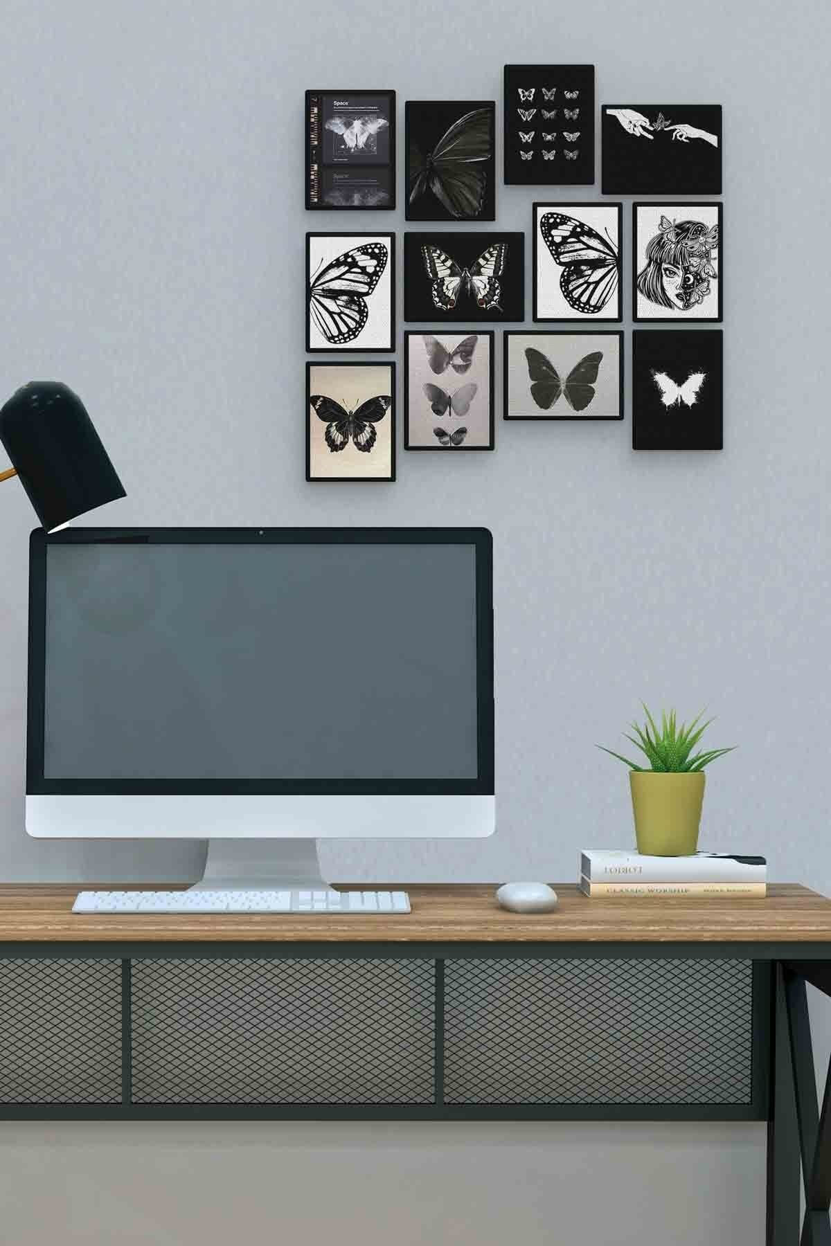 Kelebek 12 Parça Mdf (ahşap) Tablo Ofis Boyu 