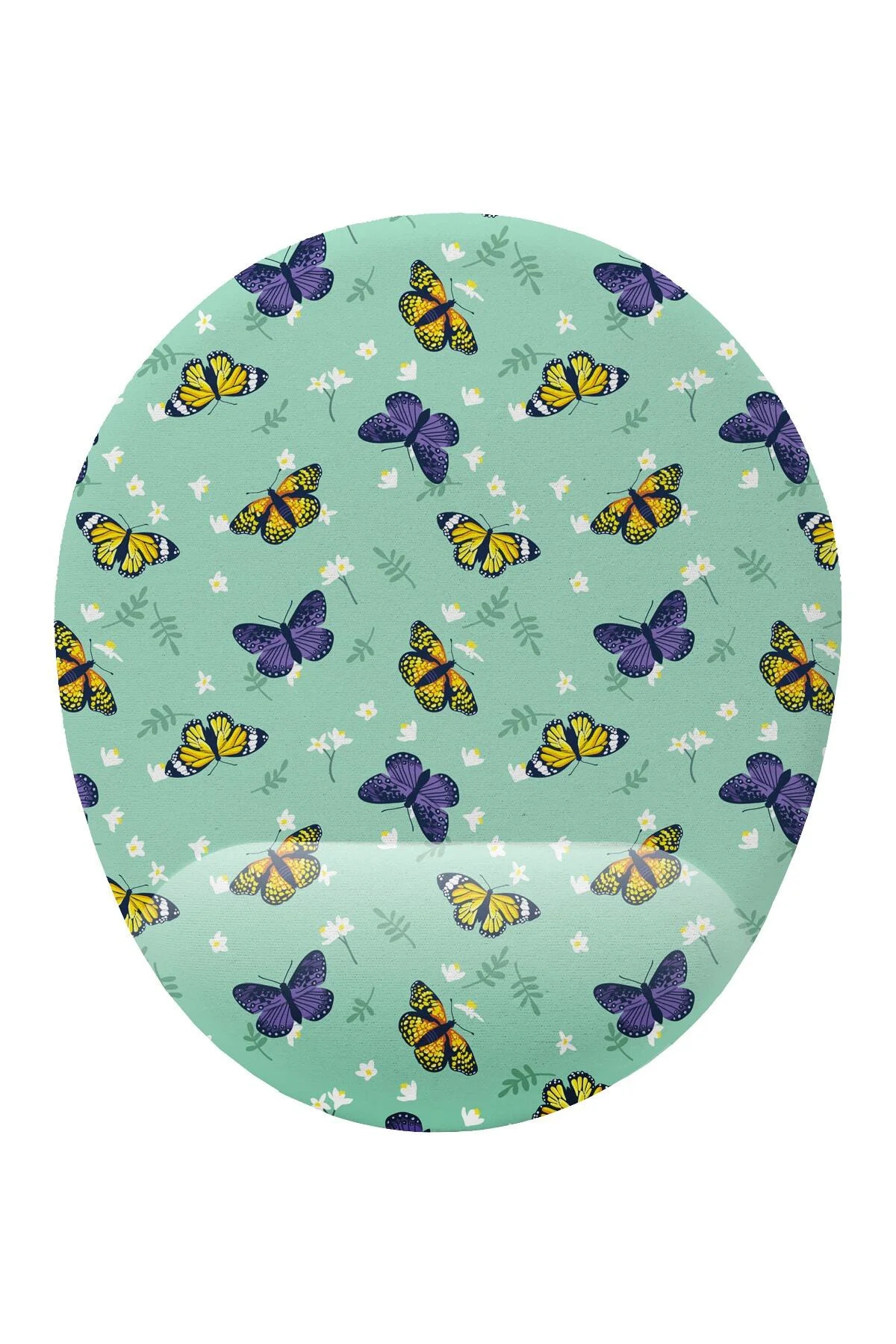 Kelebek Desenli Bilek Destekli Mouse Pad Ergonomik Kaymaz Taban Mousepad Fare Altlığı