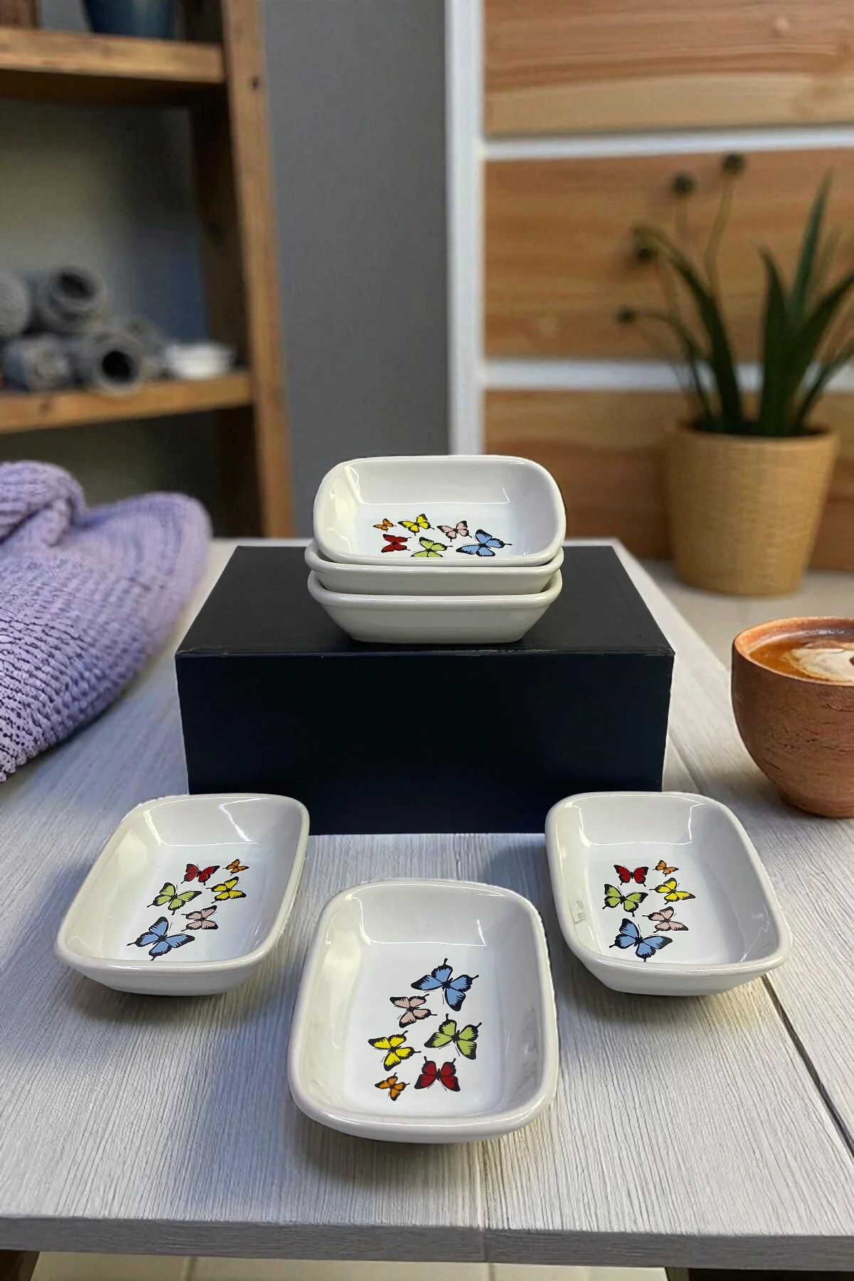 Kelebek Dikdörtgen Çerezlik / Kayık 13 Cm 6 Adet