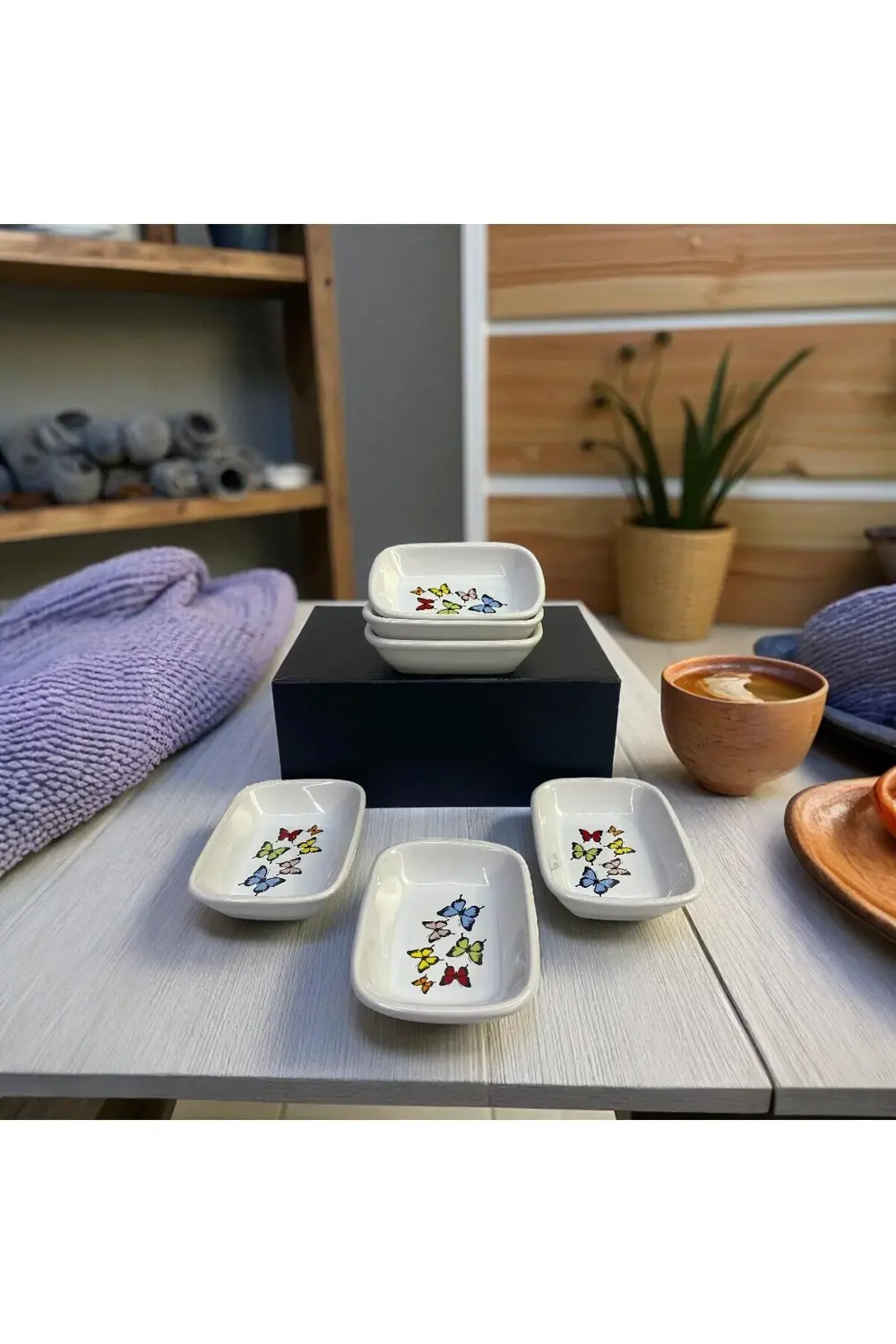 Kelebek Dikdörtgen Çerezlik / Kayık 13 Cm 6 Adet