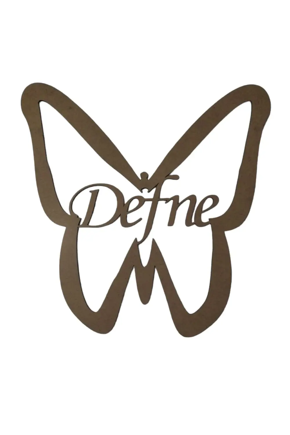 Leylaser Kelebek Figürlü 3 Mm Ham Mdf İsimli Kasnak 35 Cm