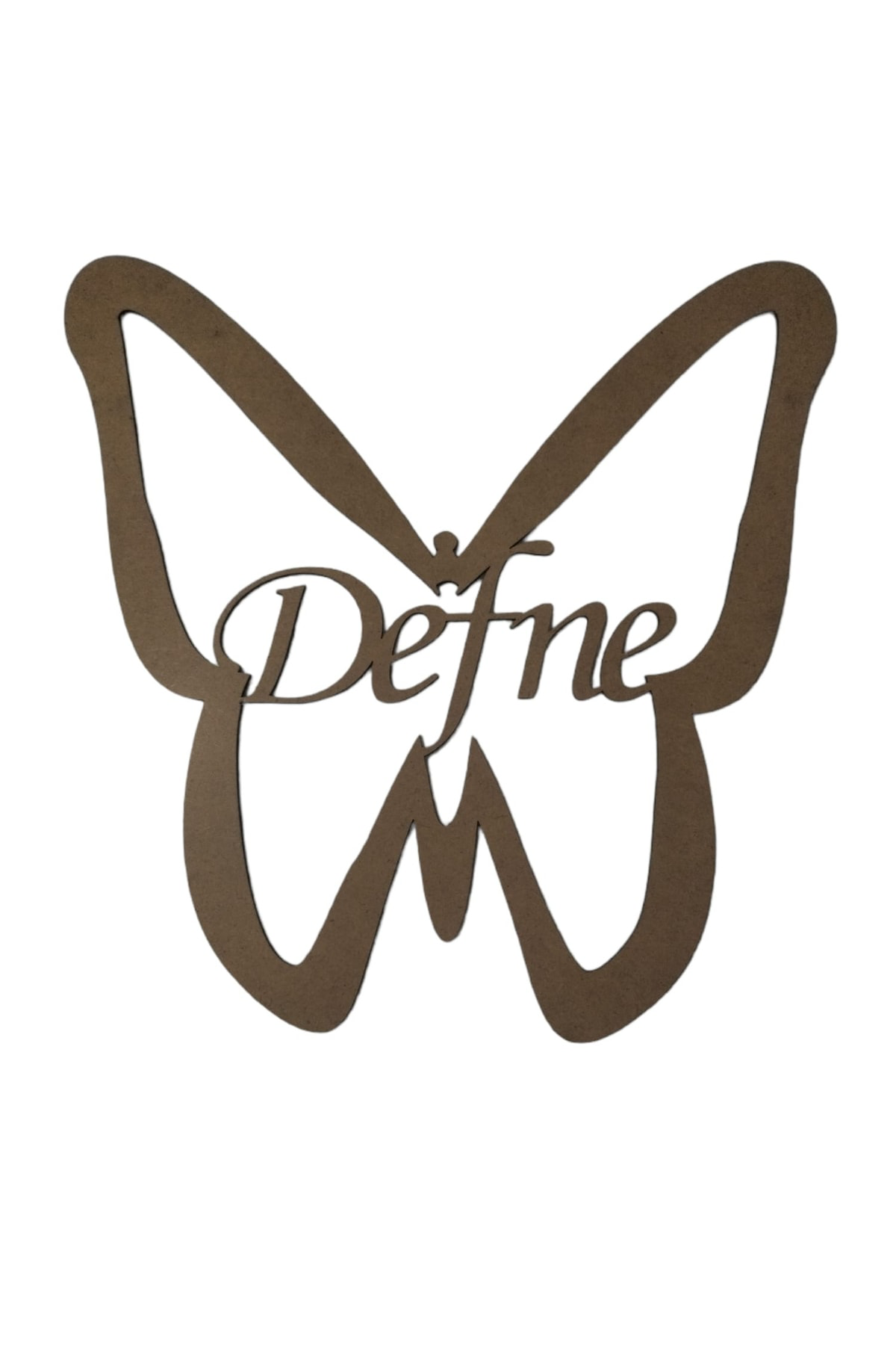 Leylaser Kelebek Figürlü 3 Mm Ham Mdf İsimli Kasnak 25 Cm