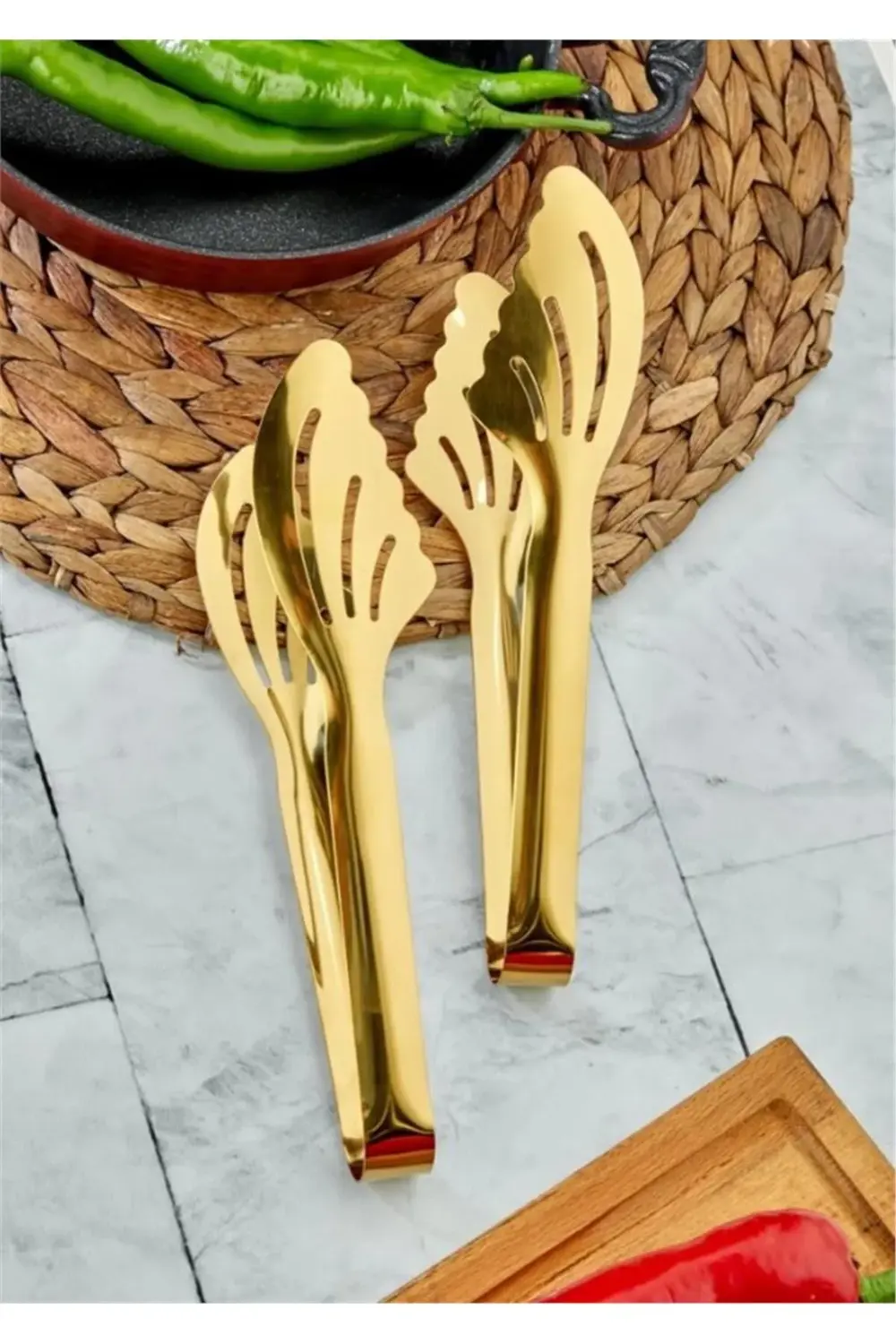 Kelebek Tekli Çelik Maşa Gold