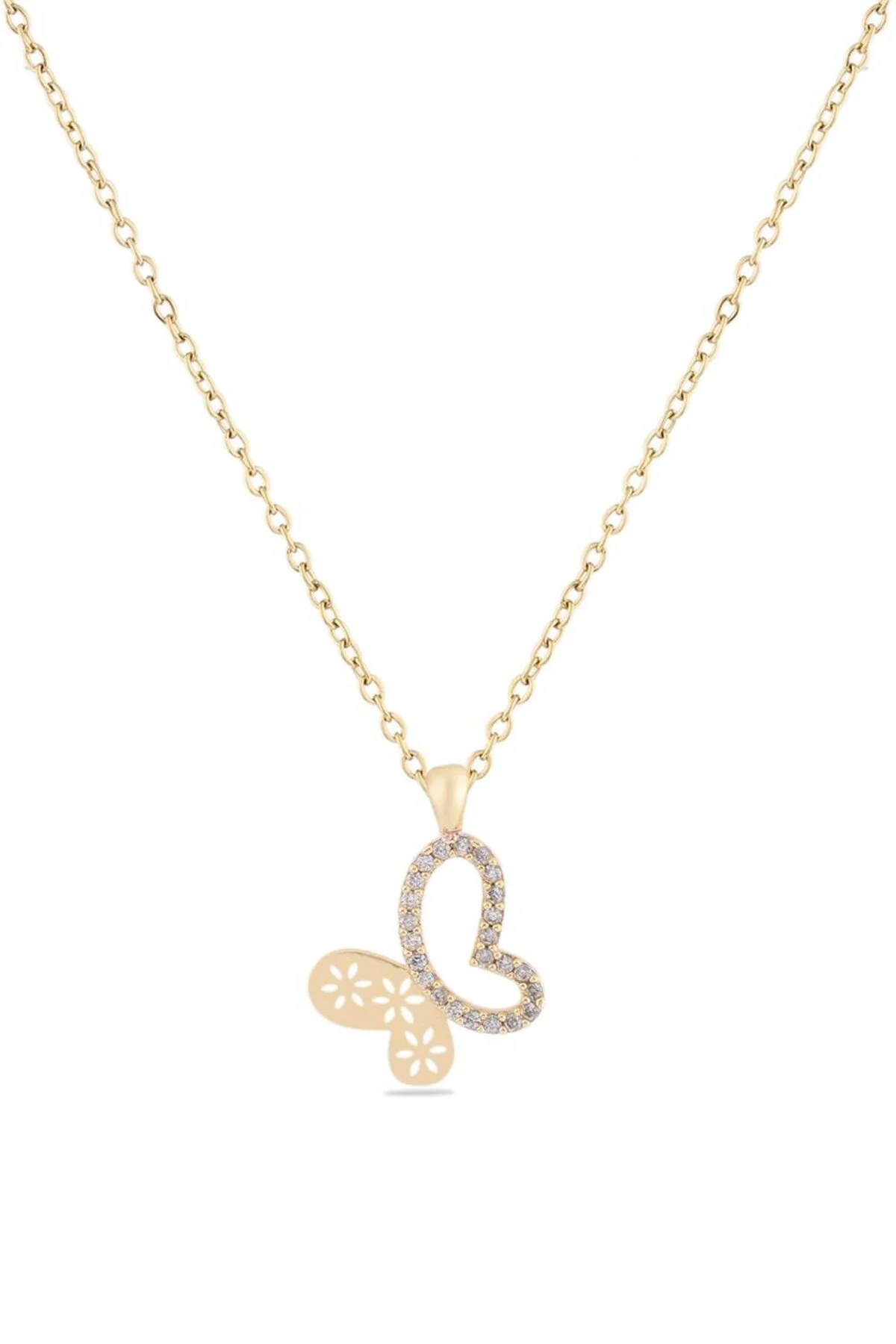 Kelebek Zirkon Kolye GOLD 45 cm Fiyatı, Yorumları ve Özellikleri